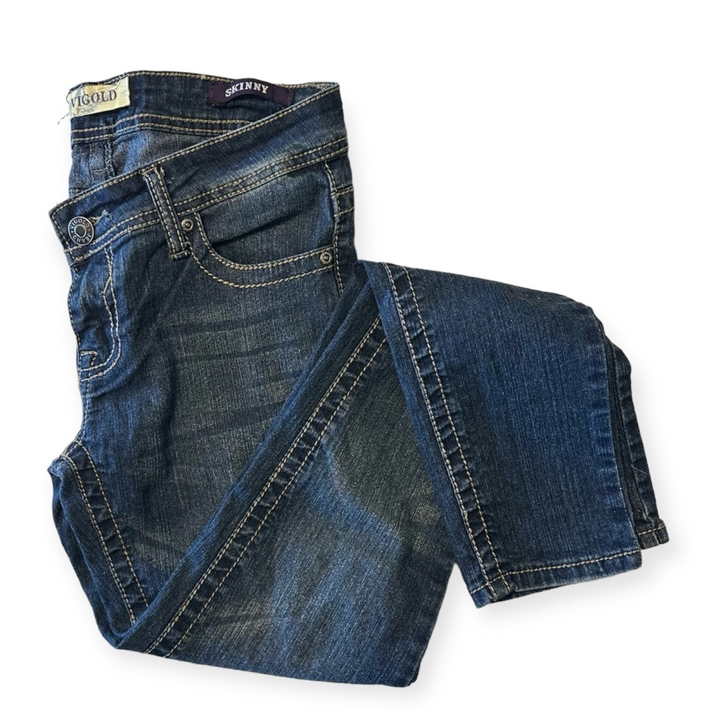 VIGOLD-Blue Jeans-Straight leg-Embellished back pockets-NWOT-Sz 3